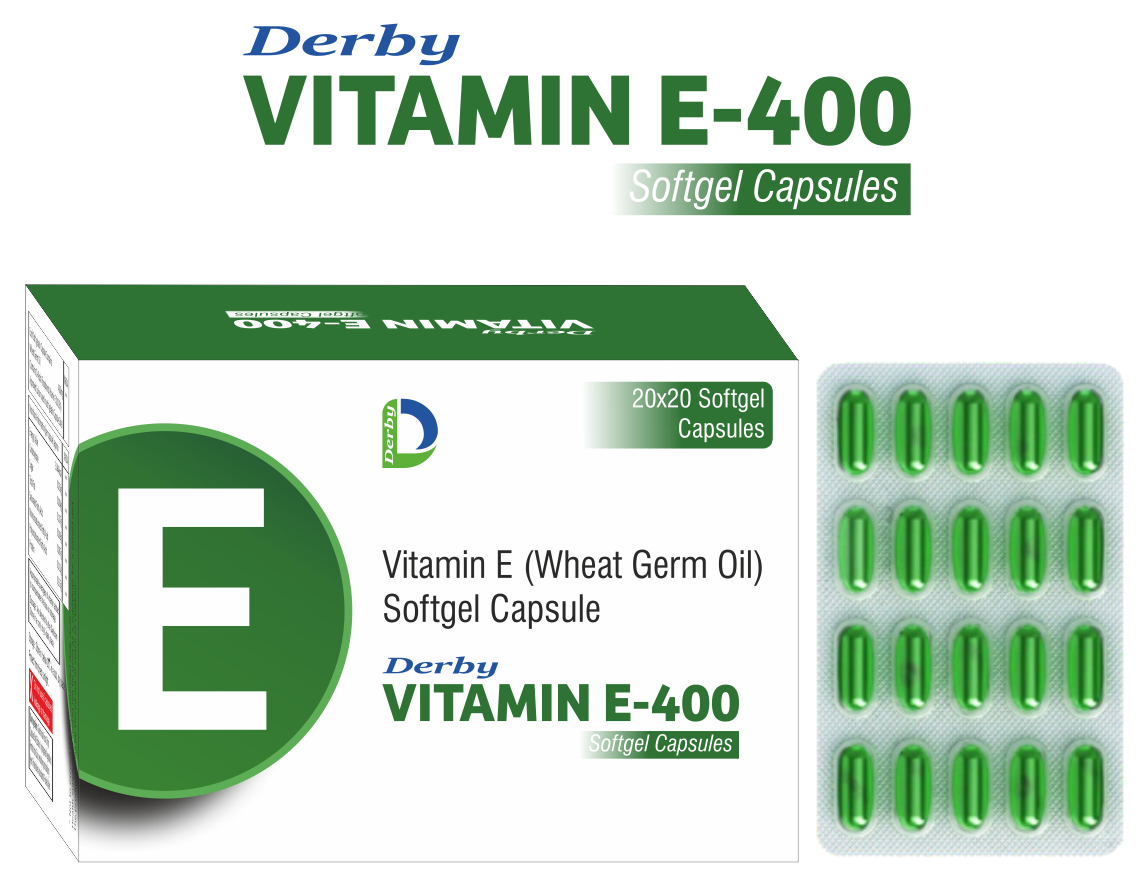 VITAMIN E-400 capsule pack — Derby Lifescience
